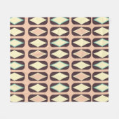 Retro geometrisches Muster mit Braun, Gelb, Blau Fleecedecke (Vorderseite (Horizontal))