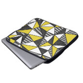Retro-geometrisches Muster mit geringer Pollänge Laptopschutzhülle (Vorne Knopf)