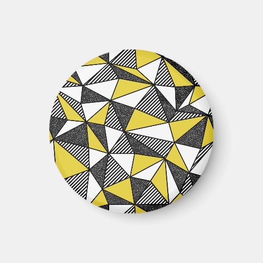 Retro-geometrisches Muster mit geringer Pollänge Magnet (Vorne)
