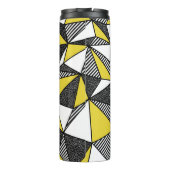 Retro-geometrisches Muster mit geringer Pollänge Thermosbecher (Rückseite)