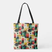 Retro-geometrisches Muster mit hellen Farben Tasche (Rückseite)