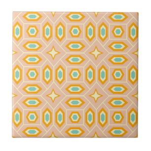 Retro geometrisches Muster mit Sechsecken und Ster Fliese