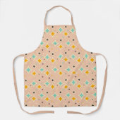 Retro-geometrisches Muster mit Türkis, Orange, Sch Schürze (Vorderseite)
