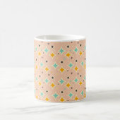 Retro-geometrisches Muster mit Türkis, Orange und Kaffeetasse (Mittel)