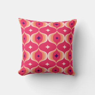 Retro geometrisches Muster rosa und orange Nahtlos Kissen