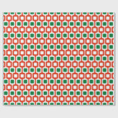 Retro geometrisches Muster: Rot und Grün Geschenkpapier (Flach)