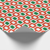 Retro geometrisches Muster: Rot und Grün Geschenkpapier (Ecke)