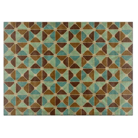 Retro geometrisches Muster Schneidebrett (Vorderseite)