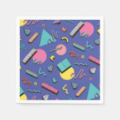 Retro geometrisches Muster Serviette (Vorderseite)
