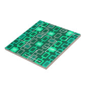 Retro Geometrisches Muster Türkis der 50er Jahre Fliese (Seite)