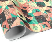 Retro-geometrisches Musterdesign Geschenkpapier (Rolleneckpunkt)