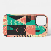 Retro-geometrisches Musterdesign iPhone Hülle (Rückseite (Horizontal))