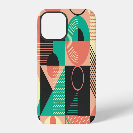 Retro-geometrisches Musterdesign iPhone Hülle (Rückseite)