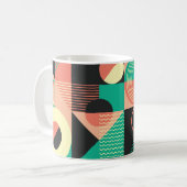 Retro-geometrisches Musterdesign Kaffeetasse (Vorderseite Links)