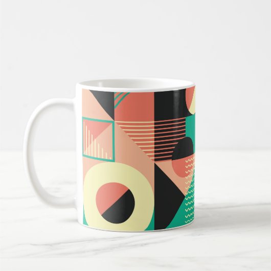 Retro-geometrisches Musterdesign Kaffeetasse (Links)
