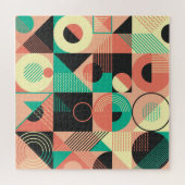 Retro-geometrisches Musterdesign Puzzle (Horizontal)