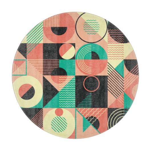 Retro-geometrisches Musterdesign Schneidebrett (Vorderseite)