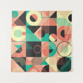 Retro-geometrisches Musterdesign Wandteppich (Vorderseite (Horizontal))