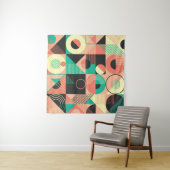 Retro-geometrisches Musterdesign Wandteppich (Beispiel (Horizontal))