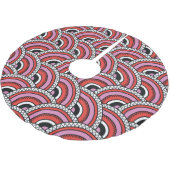 Retro-geometrisches nahtloses Muster Polyester Weihnachtsbaumdecke (Schrägansicht)