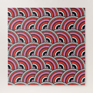 Retro-geometrisches nahtloses Muster Puzzle