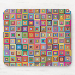 Retro-geometrisches quadratisches Fliesenmuster Mousepad