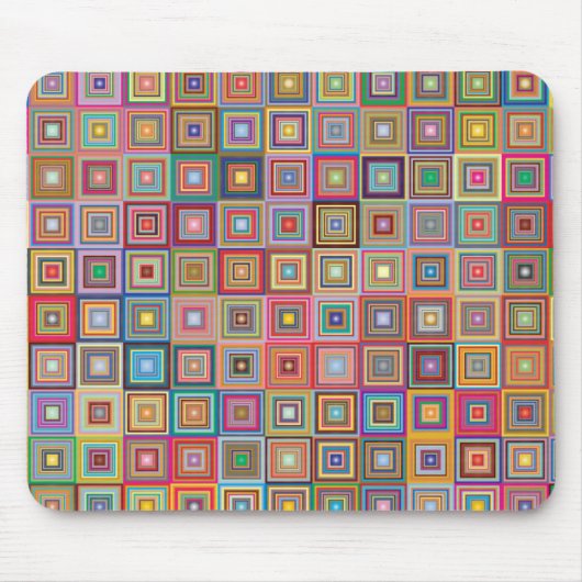 Retro-geometrisches quadratisches Fliesenmuster Mousepad (Vorne)