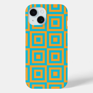 Retro-geometrisches Quadratmuster – kräftiges Oran Case-Mate iPhone Hülle