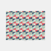 Retro geometrisches rotes und blaues fleecedecke (Vorderseite (Horizontal))