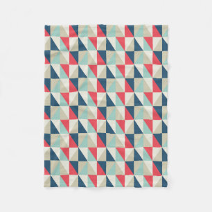 Retro geometrisches rotes und blaues fleecedecke