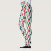 Retro geometrisches rotes und blaues leggings (Links)