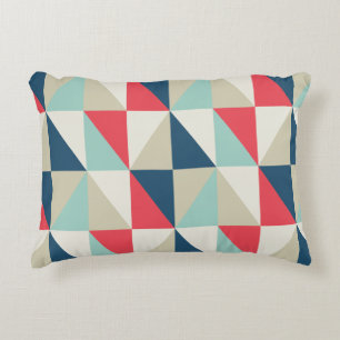 Retro geometrisches rotes und blaues zierkissen
