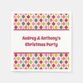 Retro Geometrtic Muster Custom Message Christmas Serviette (Vorderseite)