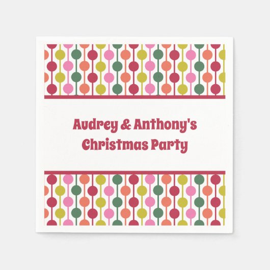 Retro Geometrtic Muster Custom Message Christmas Serviette (Vorderseite)