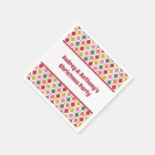 Retro Geometrtic Muster Custom Message Christmas Serviette (Ecke)
