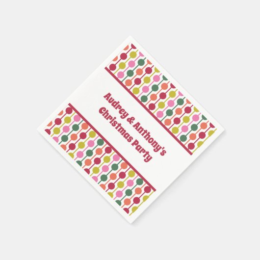 Retro Geometrtic Muster Custom Message Christmas Serviette (Ecke)