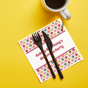 Retro Geometrtic Muster Custom Message Christmas Serviette