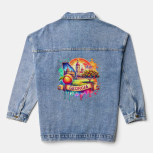 Retro Georgia Map - Vintage usa Karte Jeansjacke