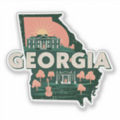 Retro Georgia Sticker (Vorderseite)