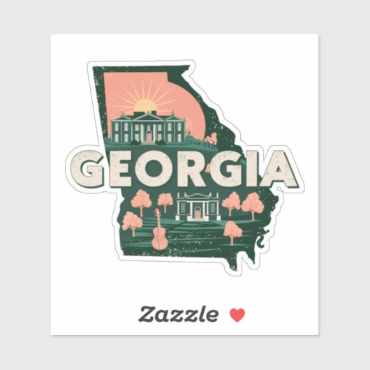 Retro Georgia Sticker (Blatt)