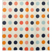 Retro gepunktetes Muster Duschvorhang (Vorderseite)