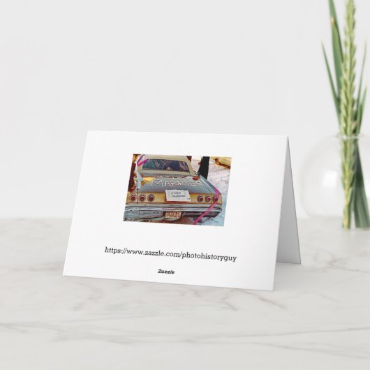 RETRO GERADE HEIRATETE CAR 1968 FAB FUNNY NUR MERR KARTE (Rückseite)