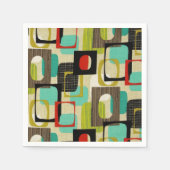 Retro Gerahmt Tan Serviette (Vorderseite)