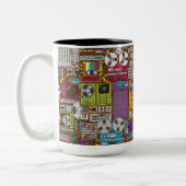 Retro Gerät-Aufnahme-Studio-Tasse Zweifarbige Tasse (Links)
