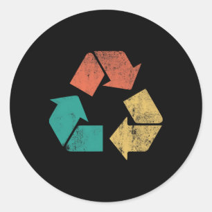Retro-Gerecycelt Logo schützen Nature Earth Day Me Runder Aufkleber