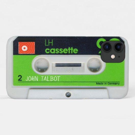 Retro German Audiotape Cassette personalisiert iPC Case-Mate iPhone Hülle (Rückseite (Horizontal))