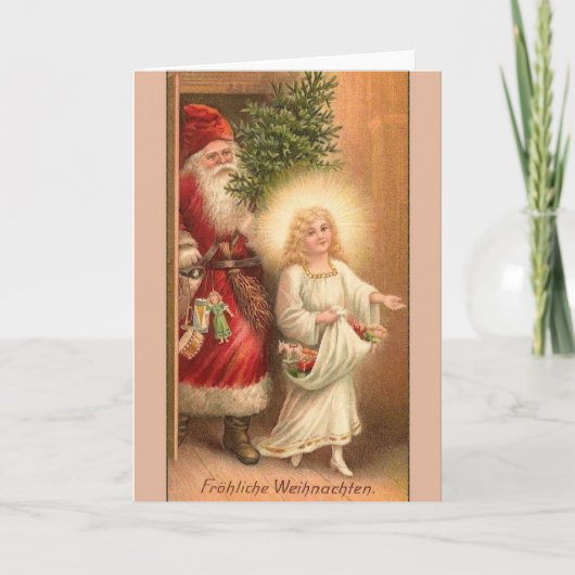 Retro German Fröhliche Weihnachten (Vorderseite)