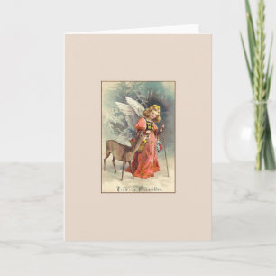 Retro German Fröhliche Weihnachten Weihnachten Car