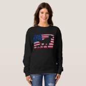 Retro German Kurzhaarige Pointer 4. Juli Ameri Sweatshirt (Vorne ganz)