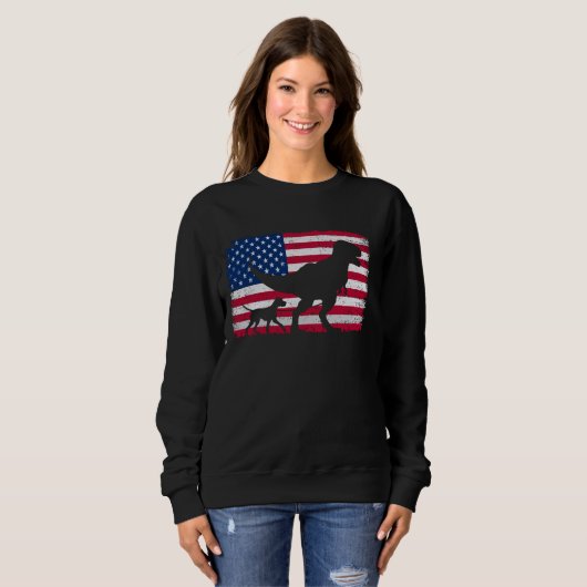Retro German Kurzhaarige Pointer 4. Juli Ameri Sweatshirt (Vorne ganz)